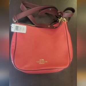 NWT Coach Watermelon Ellie File Bag in Pebbled Leather